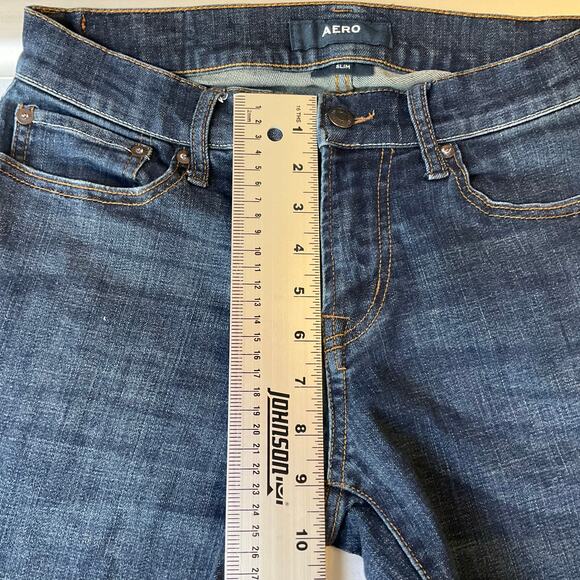 Aero Women Jeans size 28/32 Blue Mid Rise Stretch Slim Fit - Picture 5 of 11